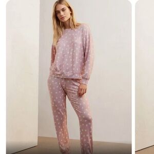 Z Supply Pink and white heart pajamas, medium